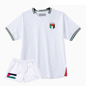 Ensemble de maillots de football Palestine 2026 – Tenue de football en gros à manches courtes respirante, blanc, noir, rouge, vert, avec logo frontal - Product Image 2