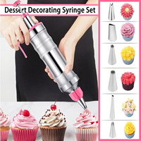 Kit de décoration de gâteaux Injecteur de remplissage pour glaçage de cupcakes Ensemble de buses d'embouts de tuyauterie en acier inoxydable russe pour la décoration de gâteaux