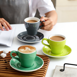 ชุดแก้วคาปูชิโน่บาริสต้า 180 มล. แก้วเซรามิกสำหรับลาเต้อาร์ต พร้อมจานรอง สำหรับร้านกาแฟเชิงพาณิชย์ - Product Image 1