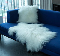 Housse de coussin personnalisée en peau de mouton tibétaine et mongole véritable, décoration d'intérieur, coussin de siège en laine longue, housse de coussin en fourrure véritable