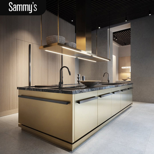<span class=keywords><strong>Mueble</strong></span> de <span class=keywords><strong>Cocina</strong></span> Modular Personalizado, Isla de <span class=keywords><strong>Cocina</strong></span>, Encimeras de Mármol Artificial, Grifo, Cajón, Cesta, Accesorios para Uso Doméstico en la <span class=keywords><strong>Cocina</strong></span> - Product Image 2