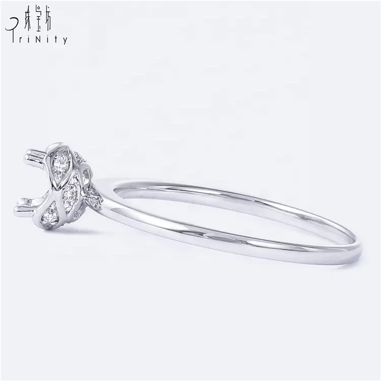 Bellissimo Design floreale anello in oro 18 carati installazione gioielli alla moda anello Semi-montaggio in oro massiccio per le donne