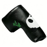 Housse de tête de club de golf magnétique en cuir PU avec motif brodé personnalisable blanc et noir, fabriquée par le fabricant d'origine