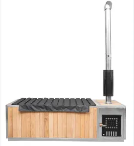 Houten Draagbare Badkuip Onderscheidende Tuin Indoor Kleinste Houtgestookte Hot Tub Heater