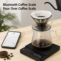  Balance à café avec minuteur 0,1g, balance à café pour infusion avec débitmètre, rechargeable par USB-C