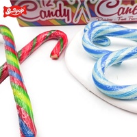 Custom Factory Stick Lollipop Long Canes Crutch Shaped Hard Candy Fruity Flavored with Box Decoration for Christmas Good Selling
