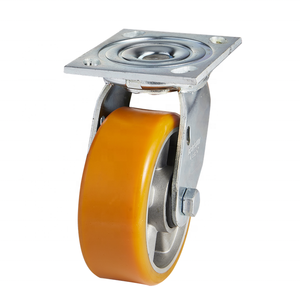 <span class=keywords><strong>5</strong></span> Zoll Schwenkrolle 450KG Tragfähigkeit Aluminiumkern Polyurethan Stahl Doppelkugellager 125MM Achse Schwerlast Industriell - Product Image 2