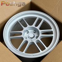15 16 17 18 Zoll RPF1 Style Leichtmetallfelgen 5x100 5x114.3 4x100 JDM Racing Silber Flow-Formed Autofelgen für Honda Toyota Mazda Subaru