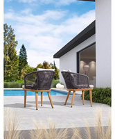 Ensemble de table de cuisine moderne en aluminium pour l'extérieur, portable, avec construction en bois rembourrée, pour cour, balcon ou jardin