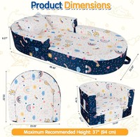 Lit de voyage pliable 2-en-1 pour tout-petits, convertible en chaise, canapé de voyage pour enfants avec housse amovible, idéal pour le camping, fabriqué en usine OEM