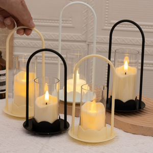 Bougie numérique à LED intégrée Cross-Border New Romantic Wedding Props Dining Table Decor Flower <span class=keywords><strong>Basket</strong></span> Candle Holder for - Product Image 3