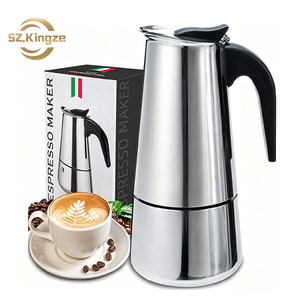 <span class=keywords><strong>Caffettiera</strong></span> in <span class=keywords><strong>acciaio</strong></span> inossidabile con Logo personalizzato Kingze <span class=keywords><strong>2</strong></span> 4 6 9 12 <span class=keywords><strong>tazze</strong></span> da piano cottura per macchina per caffè Espresso Moka - Product Image 1