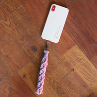 Kit porte-clés en macramé bricolage à la main avec tutoriel pour débutant porte-clés lanière à nouer bricolage pour sac pendentif chaîne de bracelet de téléphone portable