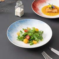 Assiette de service plate en céramique de porcelaine fine, style américain, de qualité supérieure, pour hôtels, restaurants et stands de restauration, nouvelle collection, haute valeur
