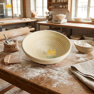 Natural Rattan Banneton Proofing Wicker Bowl Bread Storage Basket Handcrafted Benneton for Sourdough Fermentation <b>Baking</b> Tools - Product Image 3