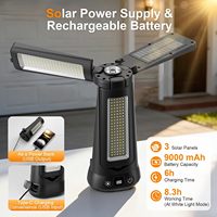 Lampe de travail LED solaire télescopique pliable avec support extensible pour la chasse, le camping, la randonnée et la réparation