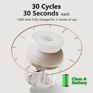 Hachoir Électrique <span class=keywords><strong>Mini</strong></span> Multifonctionnel Portable USB, pour Piment Oignon Sauce Ail, Broyeur Mixeur Trancheur pour Petite Cuisine - Product Image 3