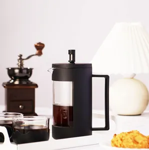 Plastica di alta qualità stampa francese nera per caffè resistente al calore vetro borosilicato macchina da caffè all'ingrosso