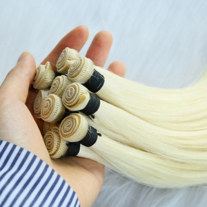 Cabello Humano Remy Ruso Premium Atado a Mano para Extensiones 12A Rubio Balayage Doble Trama Suave Brillante Todos los Colores - Product Image 3