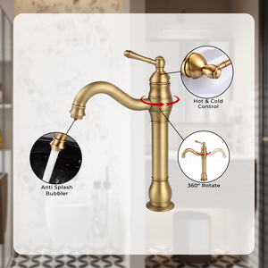 Nuovo Arrivo: <span class=keywords><strong>Rubinetto</strong></span> per <span class=keywords><strong>Lavabo</strong></span> <span class=keywords><strong>Alto</strong></span> a Leva Singola in Ottone Anticato, <span class=keywords><strong>Rubinetto</strong></span> per <span class=keywords><strong>Lavabo</strong></span> in Bronzo - Product Image 3