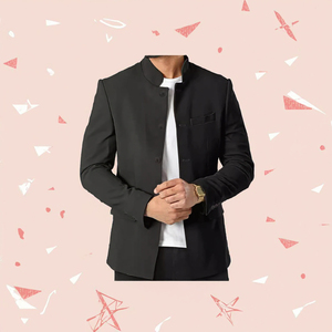 Costume pour homme en polyester, coupe slim, col à revers, simple boutonnage, grande taille, style chic décontracté, pour marié, mariage, smoking, avec perles sur le devant - Product Image 3
