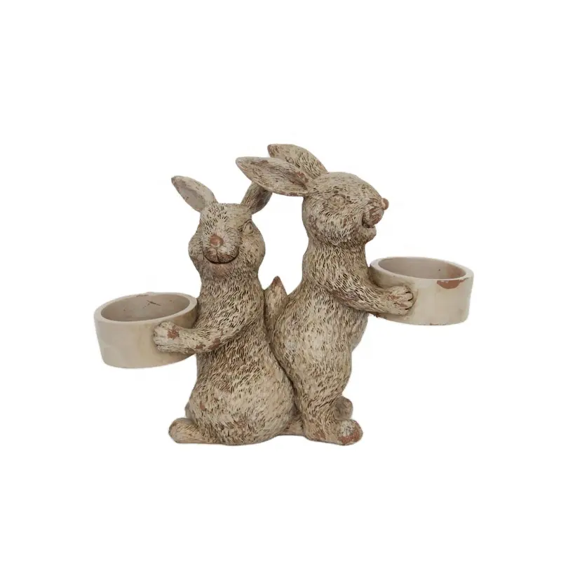newly resin moulds rabbit tabletop ornament home decor lovely bunny candle holder