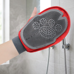 Sustainable <b>Pet</b> Grooming Silicone Glove Mitt Dual-Sided Dog Hair Remover with Five-Finger Comb for <b>Bathing</b> - Product Image 3
