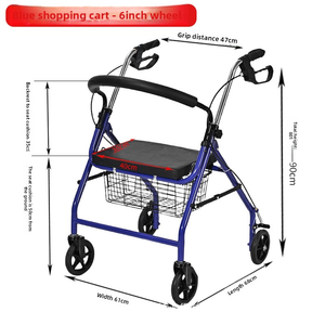 <span class=keywords><strong>Deambulatore</strong></span> <span class=keywords><strong>a</strong></span> 4 Ruote Regolabile per Anziani <span class=keywords><strong>con</strong></span> Ruote da 8 Pollici, Ausilio per la Mobilità Pieghevole <span class=keywords><strong>con</strong></span> Sedile, <span class=keywords><strong>Freno</strong></span> <span class=keywords><strong>a</strong></span> <span class=keywords><strong>Mano</strong></span>, Leggero - Product Image 6