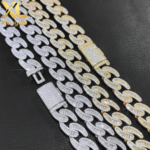 Collar de cadena cubana de 14 mm con circonitas cúbicas, estilo hip hop, chapado en oro, grueso, para hombre, estilo rapero, con incrustaciones de circonitas. - Product Image 5