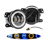 SAIYAOYUTONG Phares antibrouillard LED Angel Eyes 4 pouces 30W tout-terrain 12V bleu blanc DRL ambre, nouveau remplacement, garantie 1 an
