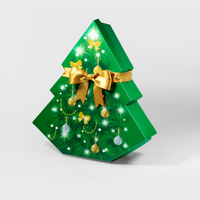 Maßgefertigte Stapelbare Rechteckige Weihnachtsbaum-förmige Tragbare Recycelbare Geschenkbox für Süßigkeiten Schokolade Snacks Kreative Weihnachten