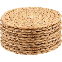Sets de table ronds en jacinthe d'eau tressée pour table à manger, résistants à la chaleur, naturels, pour cuisine, restaurant, décoration de mariage