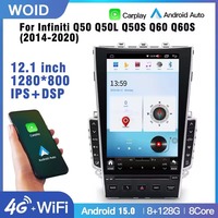 Autoradio intelligent Android pour Infiniti Q50 Q60 2014-2020 avec CarPlay sans fil, navigation GPS automatique, Bluetooth stéréo