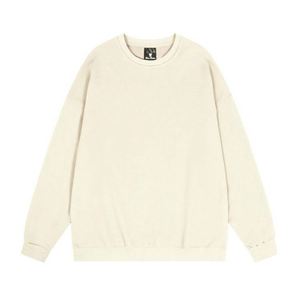 Sweat-shirts à col rond beiges de haute qualité pour hommes, unis, pour la gym, avec broderie de logo personnalisée, grandes tailles, avec capuche pour l'hiver - Product Image 1