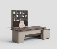 Scrivania Moderna in Legno per Ufficio, Set di Lusso per Manager e CEO, Tavolo da Lavoro Esecutivo