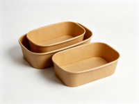Bols jetables carrés naturels de qualité supérieure, fabriqués à partir de son de riz et de balles de riz, écologiques, biodégradables et compostables