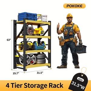 Étagère réglable en acier de 79 pouces, étagères de rangement robustes pour chambre à coucher, <span class=keywords><strong>garage</strong></span> - Product Image 2