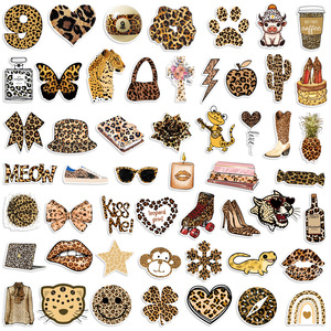 50PCS Fashion <strong>preppy</strong> girl cheetah leopard print <strong>sticker</strong> - Product Image 4