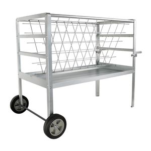 Mangeoire à bétail en acier galvanisé personnalisée avec roues 2 en 1 Mangeoire à foin et à <span class=keywords><strong>grain</strong></span>/sel <span class=keywords><strong>Chariot</strong></span> d'alimentation pour moutons à usage intensif - Product Image 1