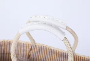 JAKIJAYI nuevo producto blanco bordado carta maíz paja playa bolso de mano verano playa hierba Natural Bolsas de paja para mujeres