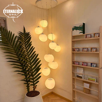 Offre Spéciale intérieur décorer maison Villa salon couloir blanc LED boule de verre lustre lumières