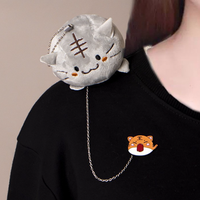 Offre Spéciale nouvelle mode belle peluche dessin animé animaux sac tissu accessoires peluche métal émail épinglette