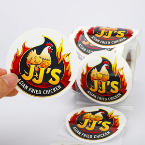 Etiqueta circular para cocina, logotipo personalizado, etiqueta de papel para alimentos, caja de Hamburgo, embalaje impermeable, pegatina para restaurante de <span class=keywords><strong>hamburguesas</strong></span> para pequeñas empresas - Product Image 2