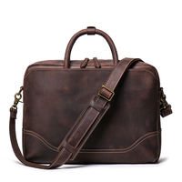 Sacs à main en cuir véritable de haute qualité, sacoches d'affaires pour hommes en cuir de vachette Crazy Horse de luxe