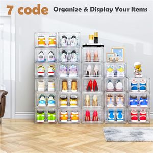 OEM High Quality Eco-Friendly PET Shoe Storage Box Stackable Organizer <b>Clear</b> <b>Containers</b> for Used Shoes Bathroom & Food Storage - Product Image 4