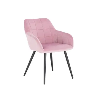 Precio barato sillas de estilo europeo para muebles de sala de estar sillas para comedor respaldo de asiento de terciopelo