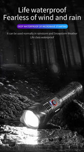 Cầm tay có thể sạc lại 1000 + lumens IP68 chiến thuật 4 chế độ cắm trại 18650 pin Zoomable XHP50 Led đèn pin - Product Image 6