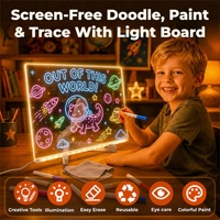 Tablette d'écriture transparente effaçable en acrylique avec LED RGB, affichage de messages personnalisés pour enfants