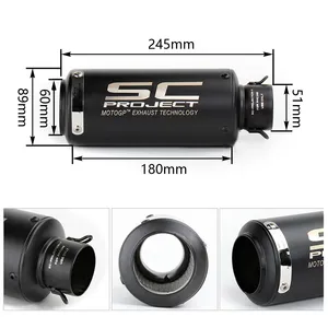 Universal 51 60 Mm Racing Sport Bike Motorcycle Performance Exhaust Silencer Muffler Pipe