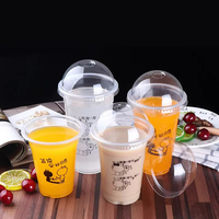 Gobelets jetables en plastique PET transparent personnalisés pour jus, boissons, milkshakes, bubble tea, boba